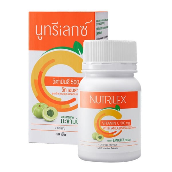 นูทรีเลกซ์ วิตามินซีเม็ด 500 มก. วิท เอมล่า ซูเอเบิ้ล แทบเลต