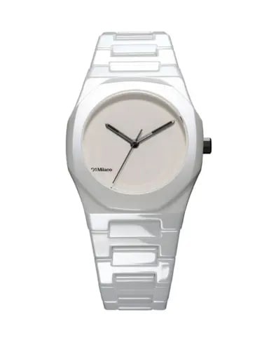 D1 MILANO นาฬิกาข้อมือผู้หญิง รุ่น CEBU02,สาย Ceramic, ขาว